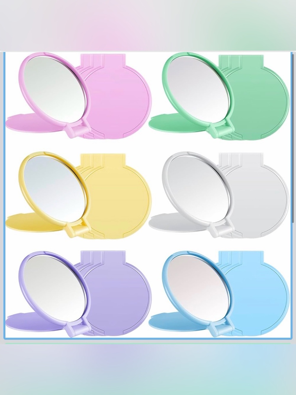 80 Pcs Compact Folding Mirrors Bulk for Purse, Travel, Party Favors, Colors, NEW